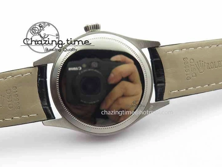 1218 Cellini Date VF Best Edition SS Black Dial Stick Markers On Black Leather Strap A Lightweight 3725